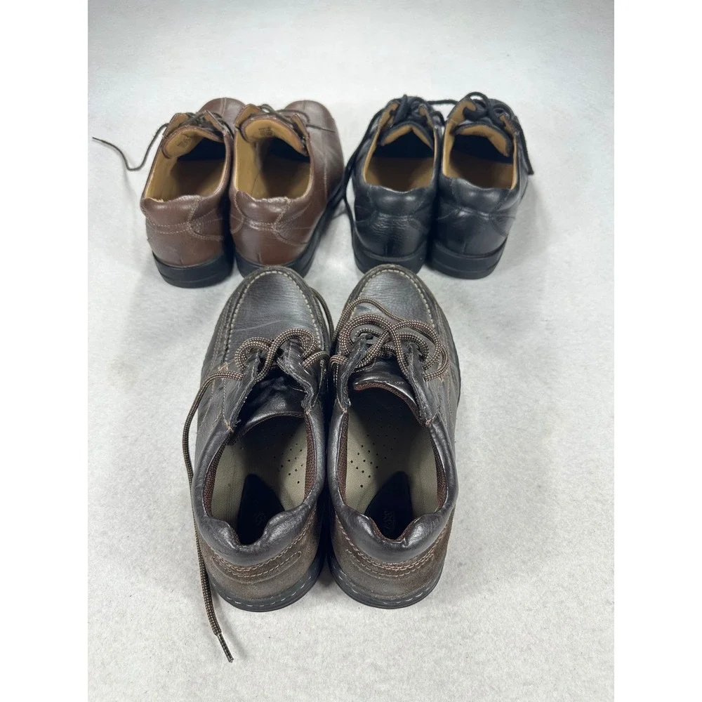 Bass Mens Shoes Lot 3 Pair Lex Leather Oxfords Denville Moc Toe Brown Black 10.5